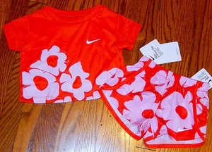 NIKE SPORT AUTHENTIC TODDLERS GIRLS ORIGINAL BRAND NEW 2Pc SHORTS SET Sz 6X, NWT - Picture 1 of 4