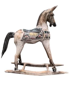 Cheval à bascule en bois 60cm, statue décoration r - Bild 1 von 5