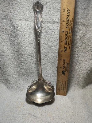 Cucharón de salsa de sopa Oxford Wm Rogers & Son AA plateado 1901 grande 11" antiguo Foto 1 de 4