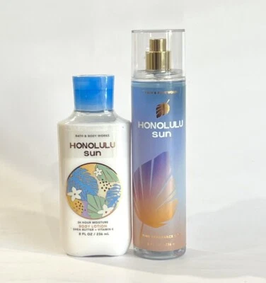 Bath & Body Works Honolulu Sun Fragrance BODY MIST SPRAY & BODY LOTION Lot - Image 1 of 2