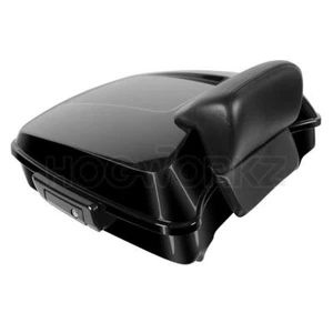 Hogworkz Vivid Black Rushmore Chopped Tour Pack TourPak Slim Backrest Blk Har... - Picture 1 of 5
