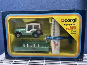 Corgi Flying Club 49 Diecast Model Set 1978 Mettoy Jeep Aircraft Tow Trailer BOX - Picture 1 of 11