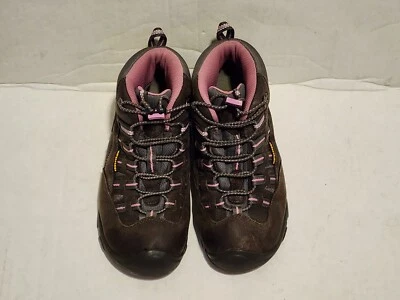 Keen Girls Alamosa Ankle Hiking Boots Brown Pink Waterproof Mid Top Lace Up  - Image 1 of 4