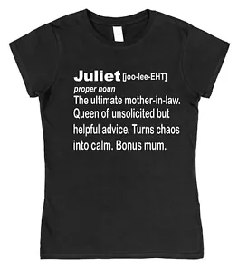 Personalisiertes T-Shirt Schwiegermutter Definition lustig Geschenk von Schwiegertochter - Bild 1 von 10