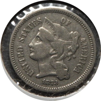 elf Three Cents Nickel  1873  Open 3  4G13 - Image 1 of 2