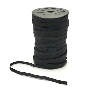 1/4 0.25 Quarter Inch 6mm Braided Flat Elastic - Black, 5 yards - Picture 1 of 4