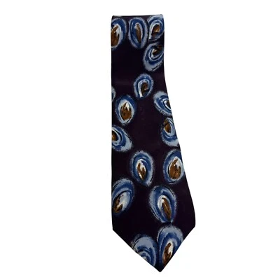 Corbata Via Manzoni púrpura oscuro abstracta ovalada para adultos contemporánea 100 % seda italiana Foto 1 de 4