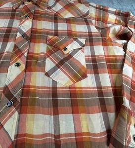 Camisa Western De Colección Wrangler a Cuadros Para Hombres 17 1/2 - 35 Prensa Permanente Colas Largas EE. UU. - Imagen 1 de 10