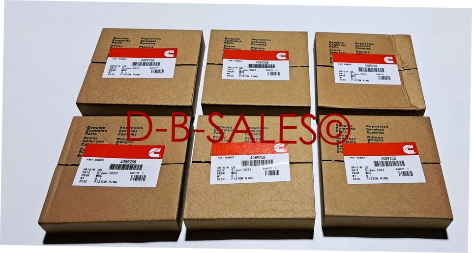 04.5 - 07 CR Common Rail PISTON RING FULL SET 6 w/ Rings Pins Clips Cummins 5.9 - Image 1 of 1