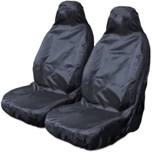 Universal Heavy Duty Car Seat Covers Waterproof Protectors Front Black -- 2 Pack - Picture 1 of 11