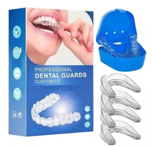 Mouth Guard for Grinding Teeth at Night - 4 Pack - 2 Sizes w/ Storage Case - Picture 1 of 7
