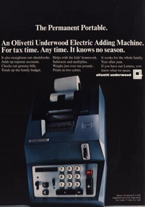 1968 Olivetti Underwood: Electric Adding Machine Tax Time Vintage Print Ad - Picture 1 of 1