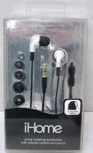 IHOME iB15W Noise-Isolating Wired Earbuds Black/White - New - Picture 1 of 2