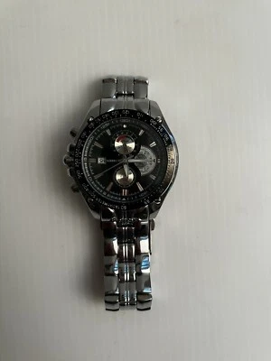 Curren M-8083 Mens Multi Dial Analog Watch Silver Case Black Dial 46 mm Xlnt! - Image 1 of 4