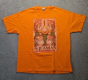 DC Comics Aquaman T-Shirt XL Orange Cartoon Graphic Cotton 2010 - Picture 1 of 8