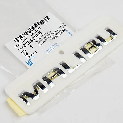 Genuine GM Chevrolet Malibu Trunk Emblem GM# 22842005 fits 2008-2015 Malibu - Image 1 of 3