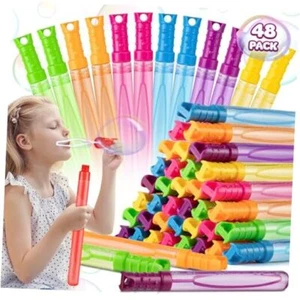 Jumlys 48 Pack Big Bubble Wands Bulk in 6 Colors, Bulk Party Favors for Kids, - Picture 1 of 8