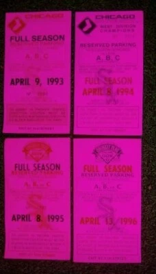 Boletos Chicago White Sox 1993-1996 temporada completa reservados pases de estacionamiento 4 años Foto 1 de 4