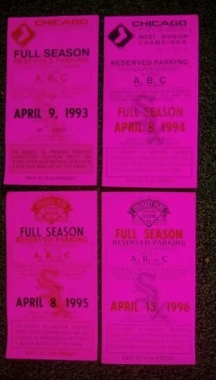Boletos Chicago White Sox 1993-1996 temporada completa reservados pases de estacionamiento 4 años Foto 1 de 4
