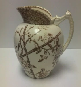 Minton & Company M & Co. IRON STONE Rugby LARGE VINTAGE PITCHER 7" - Picture 1 of 12
