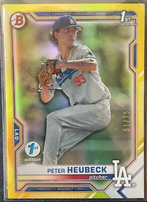 2021 Bowman draft 1st Edition Peter Heubeck /75 - Image 1 of 2