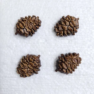 JHB 4 Pine Cone Buttons 20mm Shank Rustic Conifer Novelty Fir Sewing Art Crafts - Picture 1 of 12
