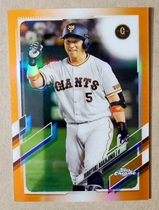 2021 Topps Chrome NPB Hiroyuki Nakajima #6 Orange Refractor 15/25 Nippon Giants - Picture 1 of 2