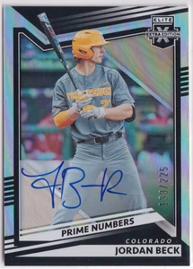 2022 Elite Extra Edition Firme Numeri Prime #38 Jordan Beck /225 - Foto 1 di 1