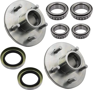 (2)- Boat Trailer Hot Dipped Galvanized 3500lbs Hub 5 Bolt Lug with Bearing Kit - Picture 1 of 2