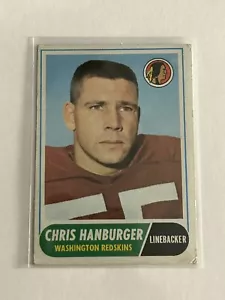 1968 Topps Football #62 Chris Hanburger HOF Washington Redkskins B802 - Bild 1 von 2
