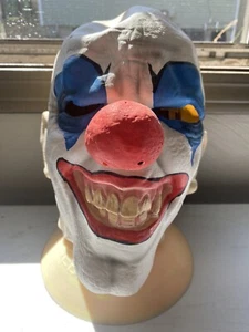 Scary Clown Mask Latex Horror Bald Eye And Mouth - Picture 1 of 1