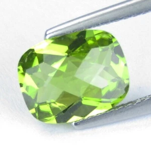 Piedra preciosa suelta corte a cuadros cojín 10x8 mm peridoto verde natural genuino de 2,87 quilates - Imagen 1 de 4
