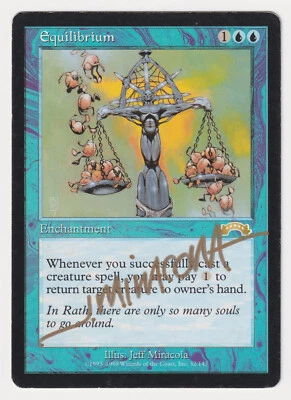 Gold Signed Equilibrium MP Exodus Artist Jeff Miracola 1998 WOTC MTG Magic Rare! - Image 1 of 2