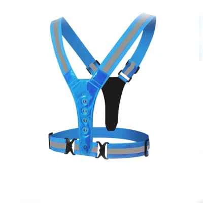 Safety Reflective Vest LED Running Light Adjustable Cycling Vest Night Warning - Image 1 of 4