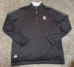 Adidas Northwestern Wildcats Football 1/4 Zip Jacket Embroidered Medium Black - Picture 1 of 3