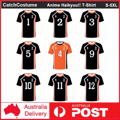 Haikyuu!! Karasuno Shyouyou High School T-Shirt Jersey Unifrom Cosplay Costume - Image 1 of 4