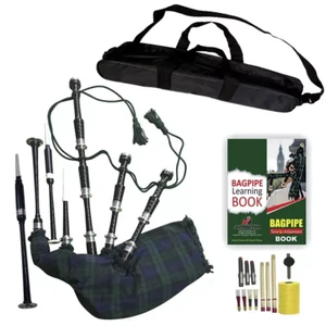 Great Scottish Highland Bagpipes Silver Mounts Black Watch Rosewood Bagpipe - Picture 1 of 5