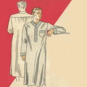 Patrón de costura de 1930: camisa de noche cómoda para hombre - varias tallas - Imagen 1 de 1