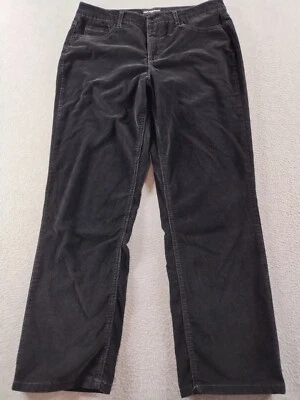 Pantalones para mujer Karl Lagerfeld Paris negros talla 12 terciopelo recto tiro alto 29,5" Foto 1 de 4