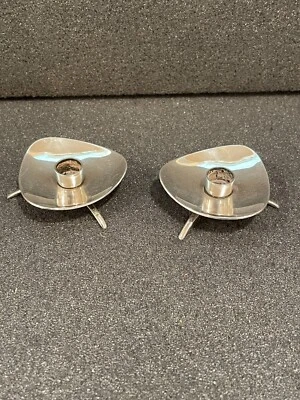 Juego de 2 - Candelabros vintage Cohr Dinamarca 2” enchapados en plata - En muy buena condición Foto 1 de 3