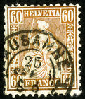 Schweizer Briefmarken # 48 gebraucht F-VF Scott Wert $ 215,00