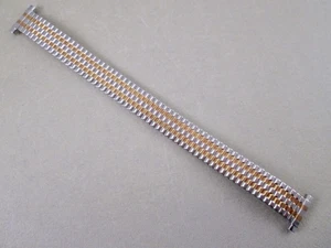 Hadley Roma lady's 12mm 13mm 14mm 15mm 16mm stretch band two 2 tone shiny steel - Picture 1 of 5