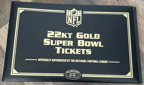 WILLABEE & WARD NFL NY GIANTS SUPER BOWL 22KT GOLD FOOTBALL TICKETS BINDER ONLY! Cover