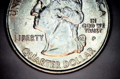 2001 P Rhode Island State Quarter,  DDO (In God We Trust) / DDO - Mintmark - Image 1 of 4