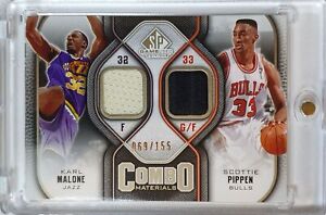 2009 SP Game Used Karl Malone Scottie Pippen #PATCH /155 Combo Materials - Rare