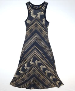 Polo Ralph Lauren Maxi Dress Medium UK 10 Aztec Navajo Native Bodycon Flare Knit - Picture 1 of 17