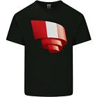 Curled Peru Flag Peruvian Day Football Mens Cotton T-Shirt Tee Top
