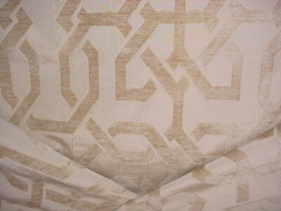 18Y Scalamandre VX 00487244 Wexford Parchment Chenille Lattice Upholstery Fabric - Image 1 of 4