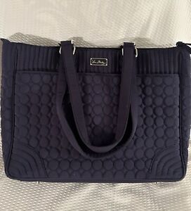 Laptop, Work, NEW Vera Bradley Dark Blue quilted purse. Stylish & Convenient. 