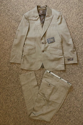 $1395 Traje Joseph Abboud Para Hombre 3 Piezas Ajuste Moderno 38R / 32 Pantalones - Marrón Foto 1 de 4